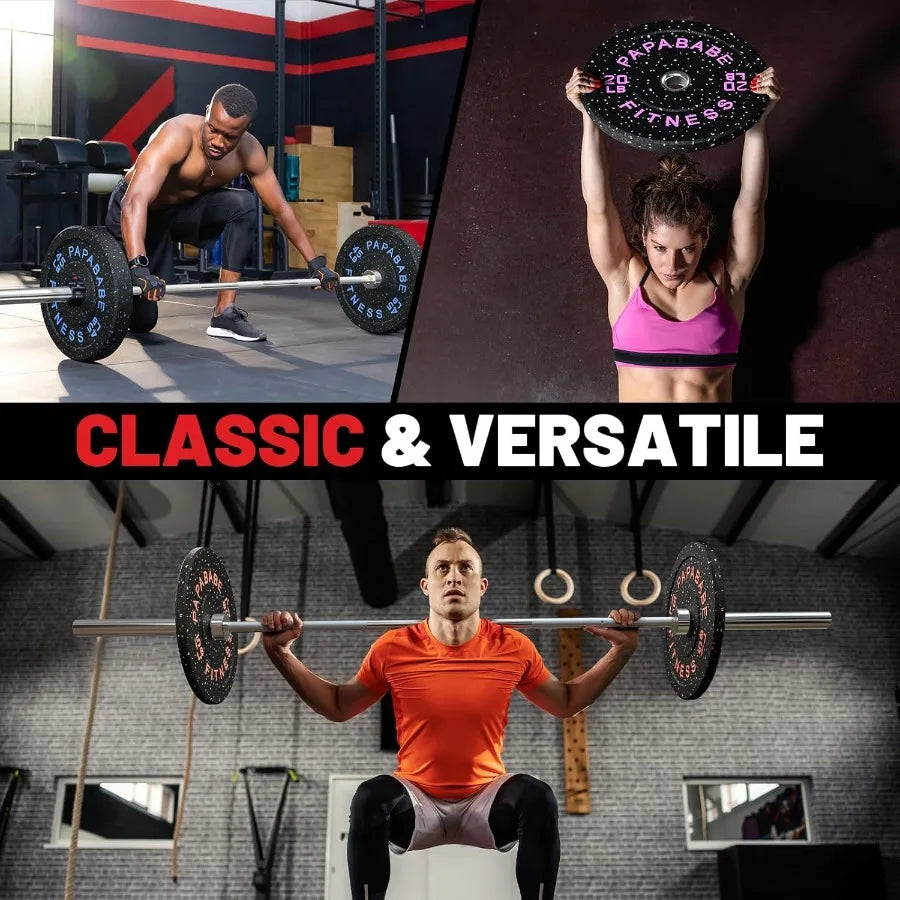 XMSJ Weight Plates Rubber Bumper Set For Barbell Training