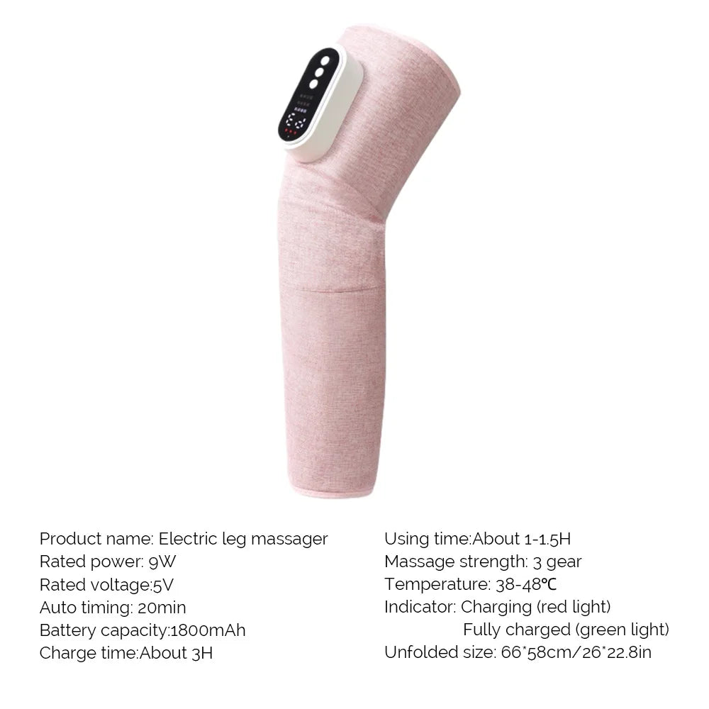 Foreverlily Electric Leg And Knee Massager Wireless Thigh Calf Vibration Massager Air Pressure Leg Relaxation Kneading Massager