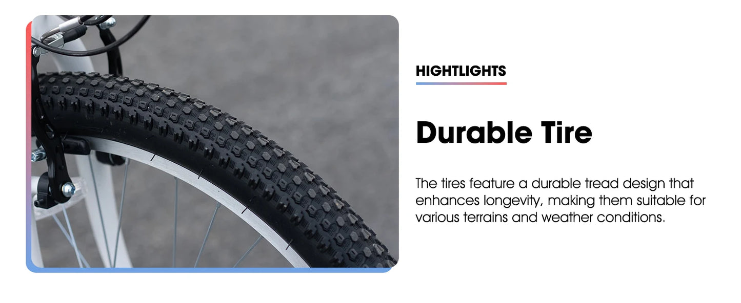 HILAND Mountain Bike Unisex 18 Speed Carbon Steel Frame