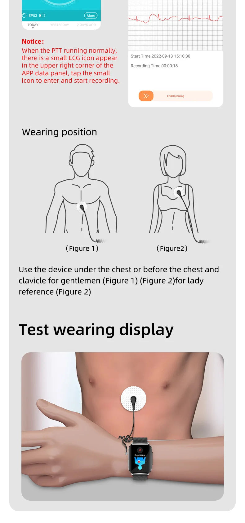 H Band ECG HRV Smart Watch With Heart Rate Monitor