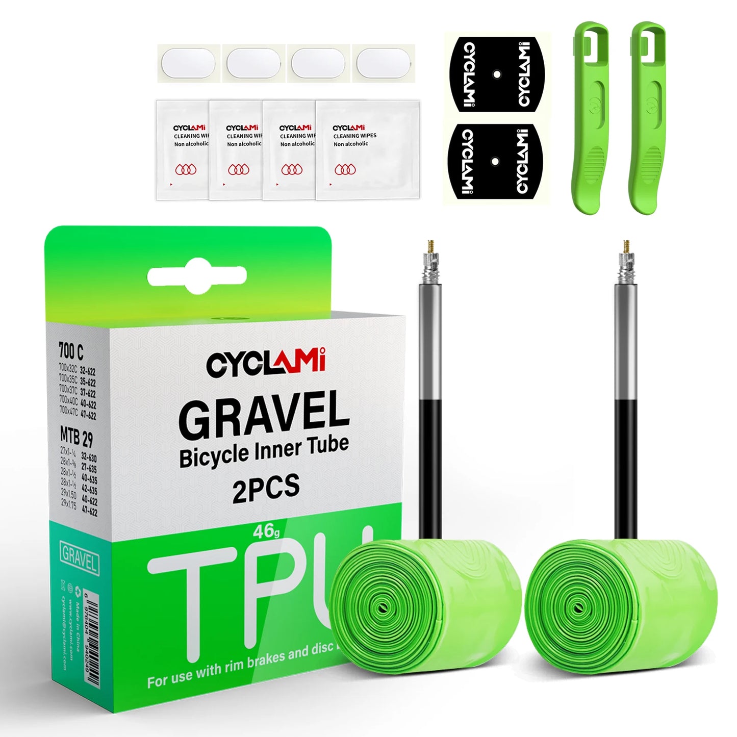 CYCLAMI Ultralight Gravel Bike TPU Inner Tube 2 Pack