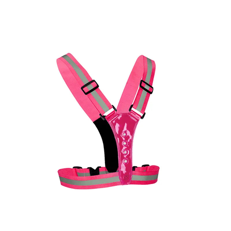 LED HighVisibility Reflective Safety Vest Nighttime Running Cycling Apparel Adjustable