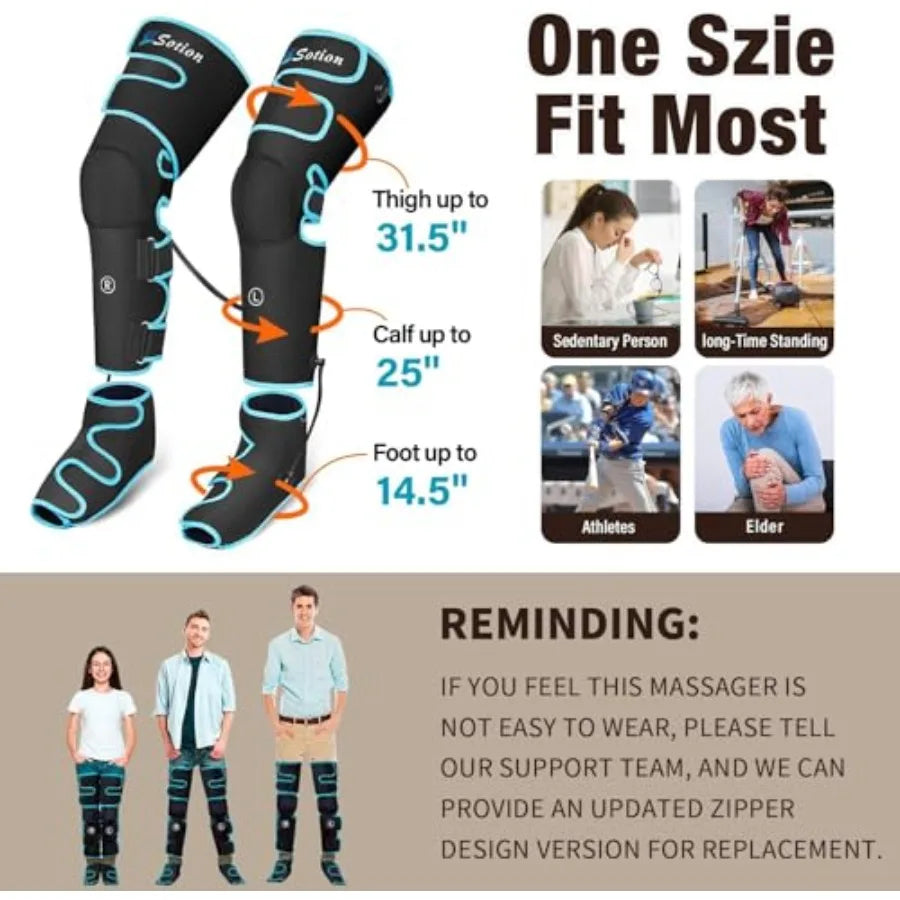 LeG Air Compression Leg Massager With Heat For Pain Relief