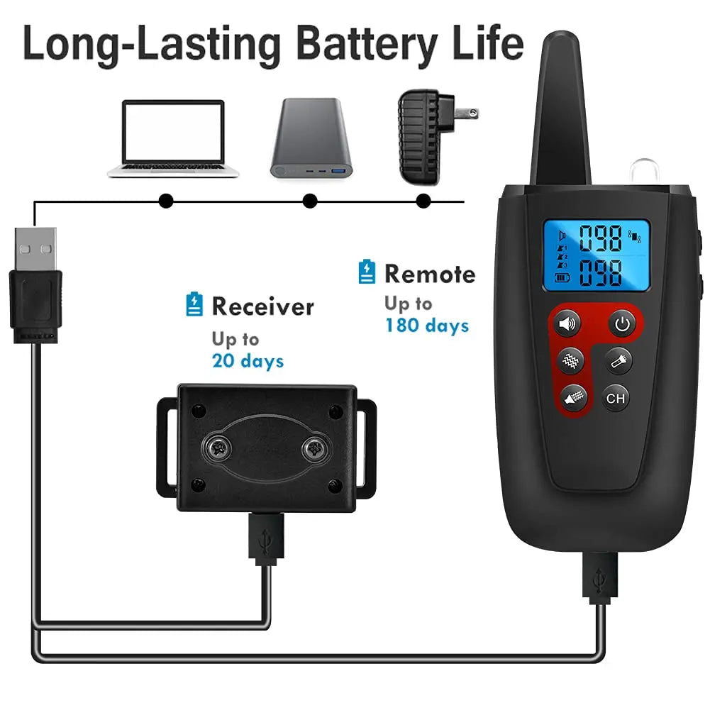 No Shock Dog Training Collar for All Size Dogs, 3300ft Range Vibrating Dog Collar, IPX7 Waterproof Electric Collar with Remote