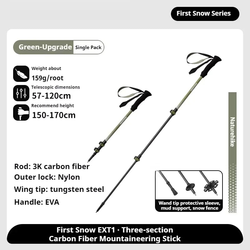 Naturehike Carbon Fiber Telescopic Trekking Pole Outdoor Hiking