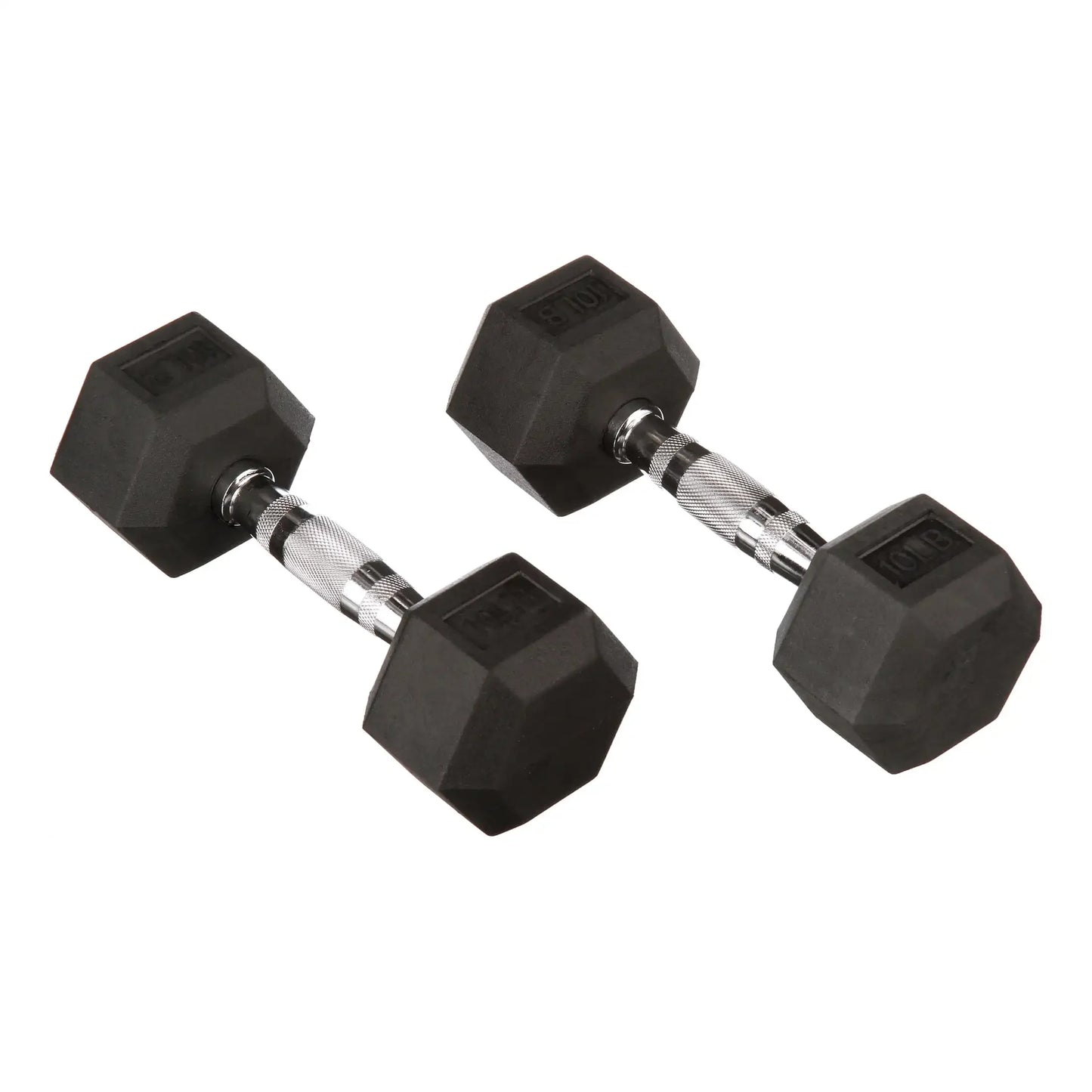 Hex Dumbbell Pair Rubber Encased For Home Gym Strength Training
