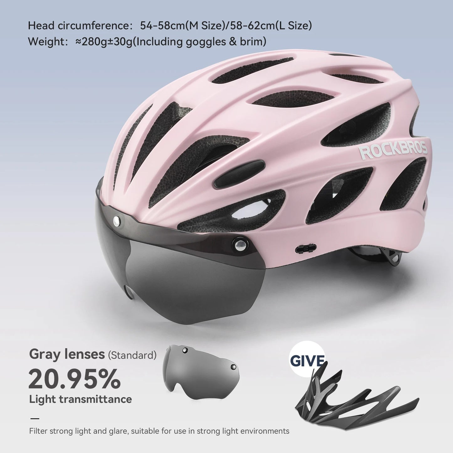 ROCKBROS Cycling Helmet Integrated With Goggles For MTB Road