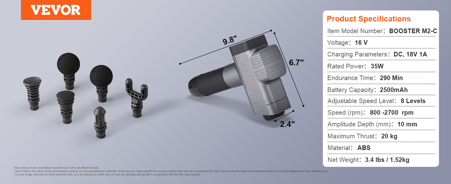 SucceBuy Massage Gun Deep Tissue Percussion 8 Speed Levels