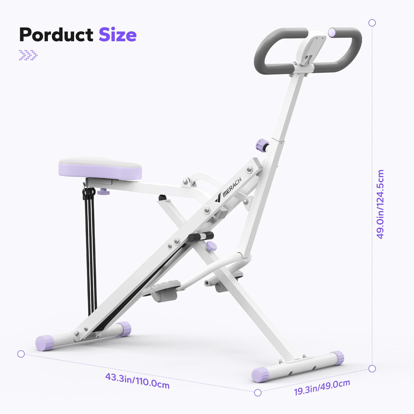 MERACH 2in1 Foldable Squat and Rowing Machine for Home Fitness
