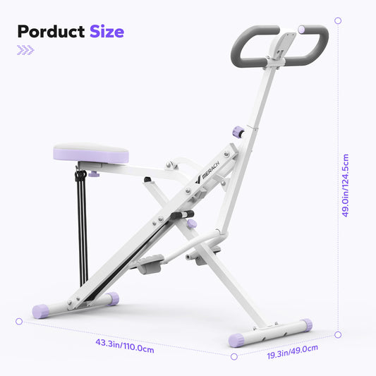 MERACH 2in1 Foldable Squat and Rowing Machine for Home Fitness