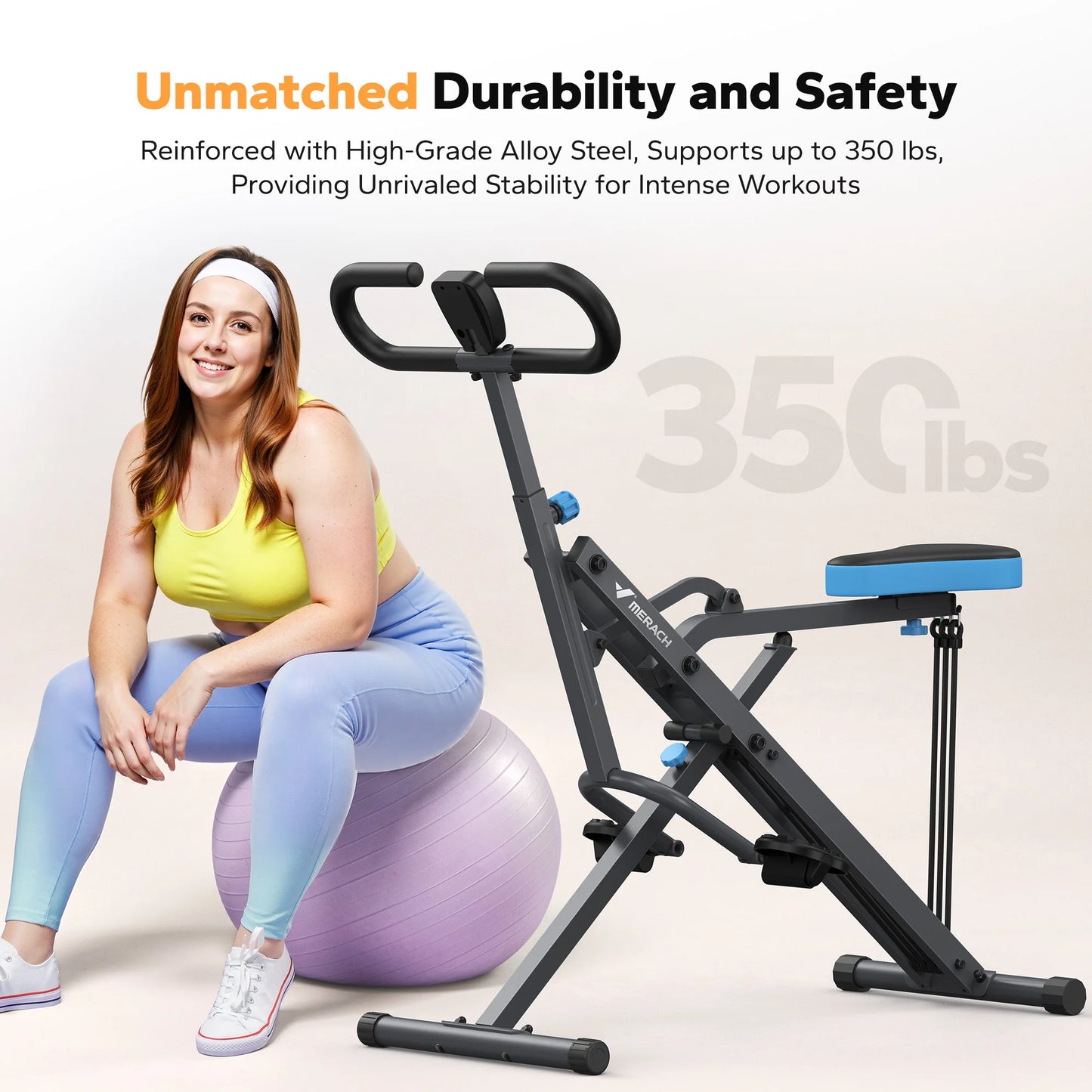 MERACH 2in1 Foldable Squat and Rowing Machine for Home Fitness