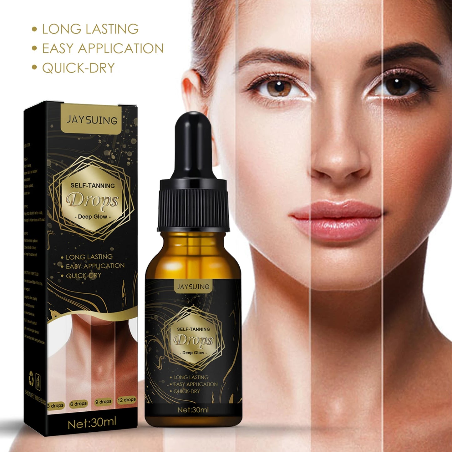 Jaysuing Sunless Self Tanner Drops For Face And Body