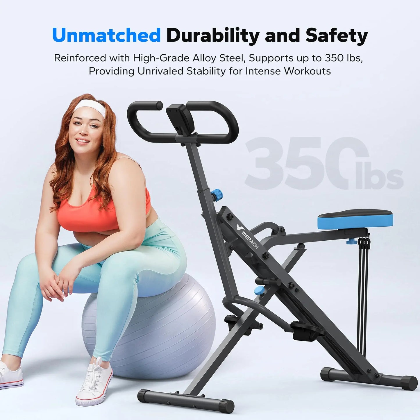 MERACH 2in1 Foldable Squat and Rowing Machine for Home Fitness