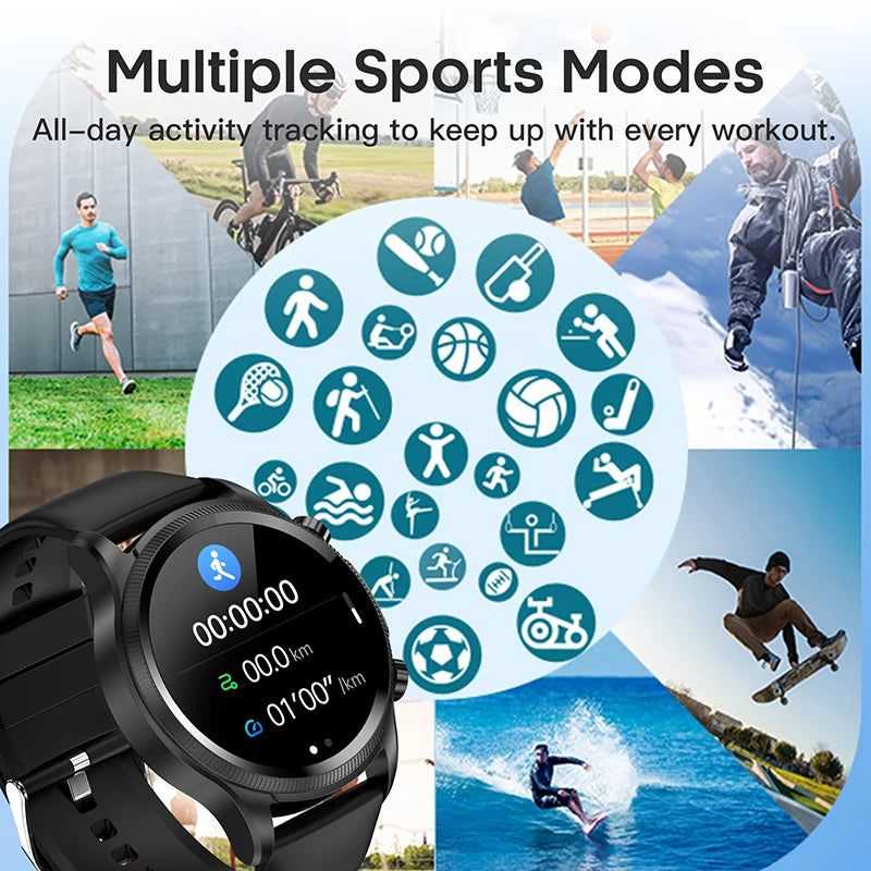 ECG Smart Watch Heart Rate Blood Pressure Blood Oxygen Monitoring