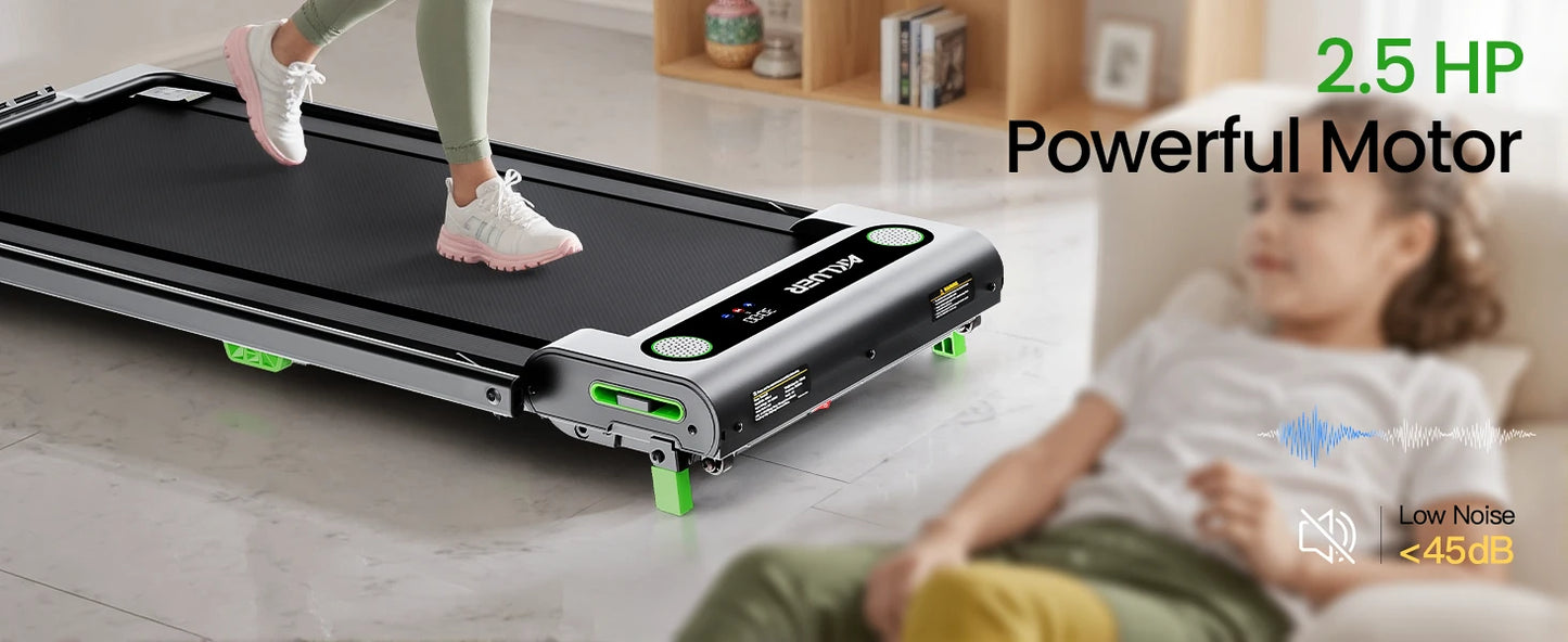AKLUER Walking Pad Treadmill 2.5HP Desk Treadmill Quiet 45dB Foldable With Remote For Home Office