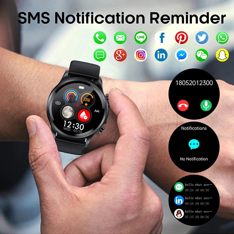 ECG Smart Watch Heart Rate Blood Pressure Blood Oxygen Monitoring