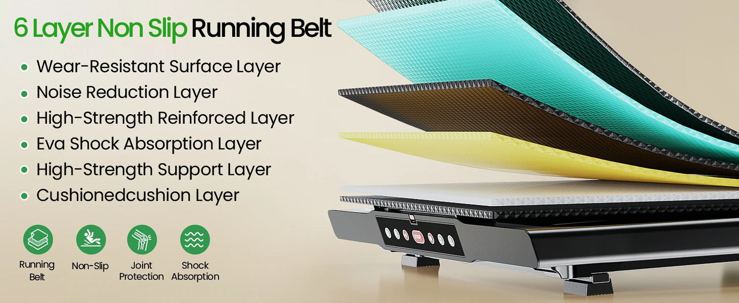 AKLUER Walking Pad Treadmill 2.5HP Desk Treadmill Quiet 45dB Foldable With Remote For Home Office