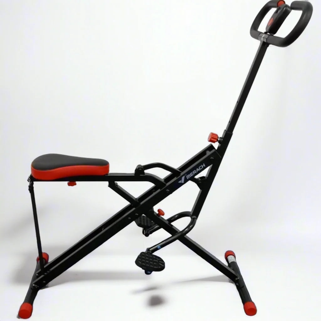 MERACH 2in1 Foldable Squat and Rowing Machine for Home Fitness