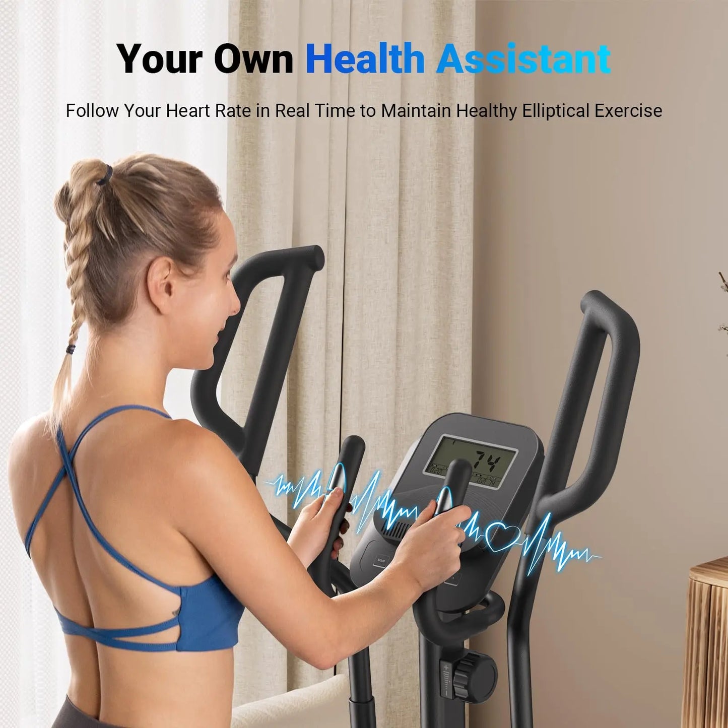 MERACH Elliptical Trainer With 8 Resistance Levels
