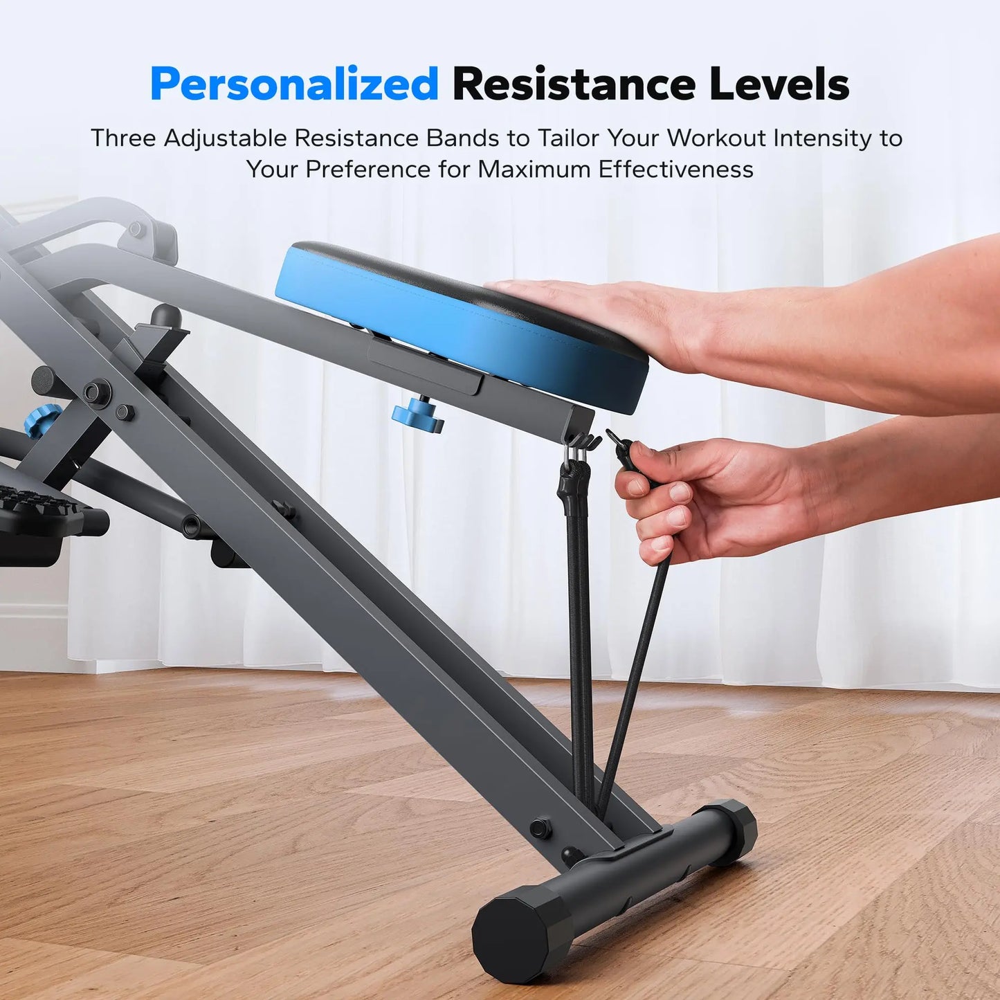 MERACH 2in1 Foldable Squat and Rowing Machine for Home Fitness