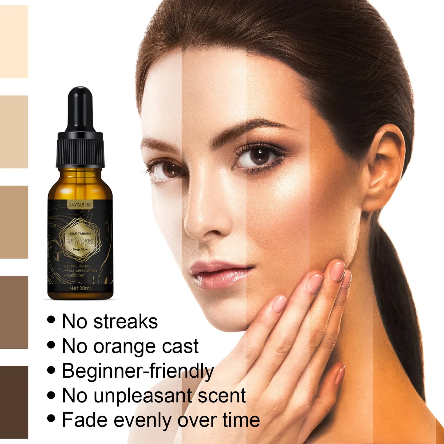 Jaysuing Sunless Self Tanner Drops For Face And Body
