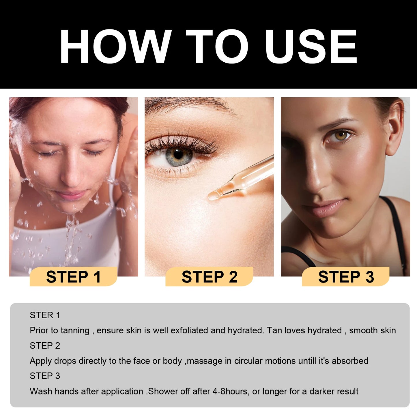 Jaysuing Sunless Self Tanner Drops For Face And Body