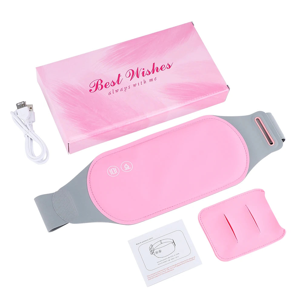 PASTSKY Menstrual Massager Belt With Heating And Vibrating Waist Warmer