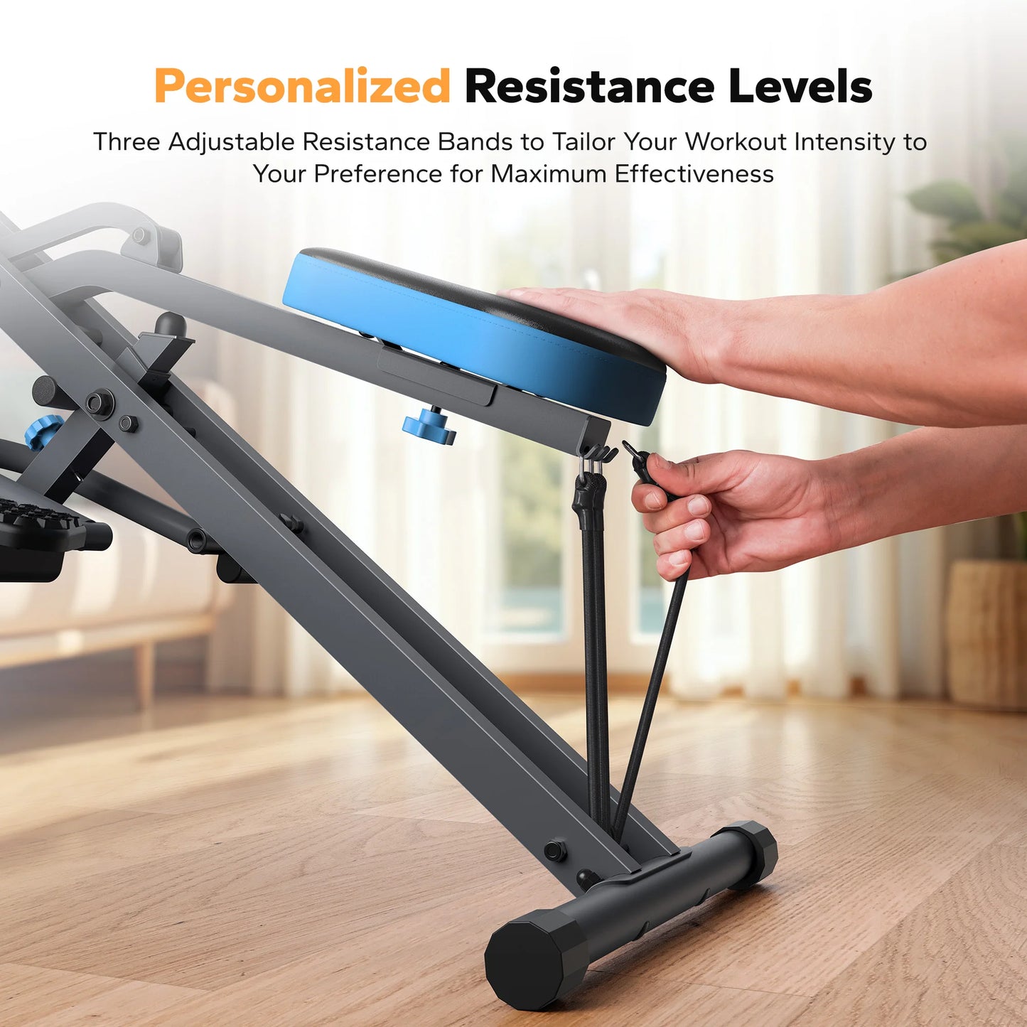 MERACH 2in1 Foldable Squat and Rowing Machine for Home Fitness