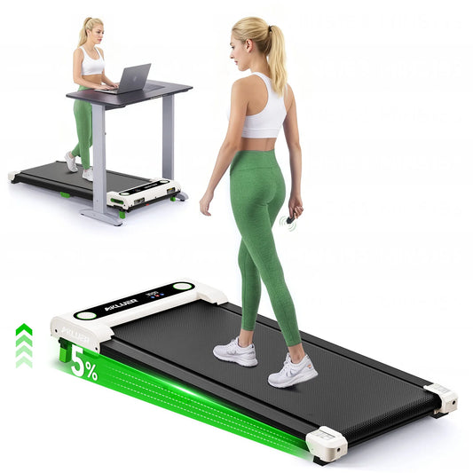 AKLUER 4-In-1 Home Office Walking Treadmill, 2.5 HP Incline Under Desk, Remote Control LED Display