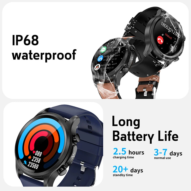 ECG Smart Watch Heart Rate Blood Pressure Blood Oxygen Monitoring