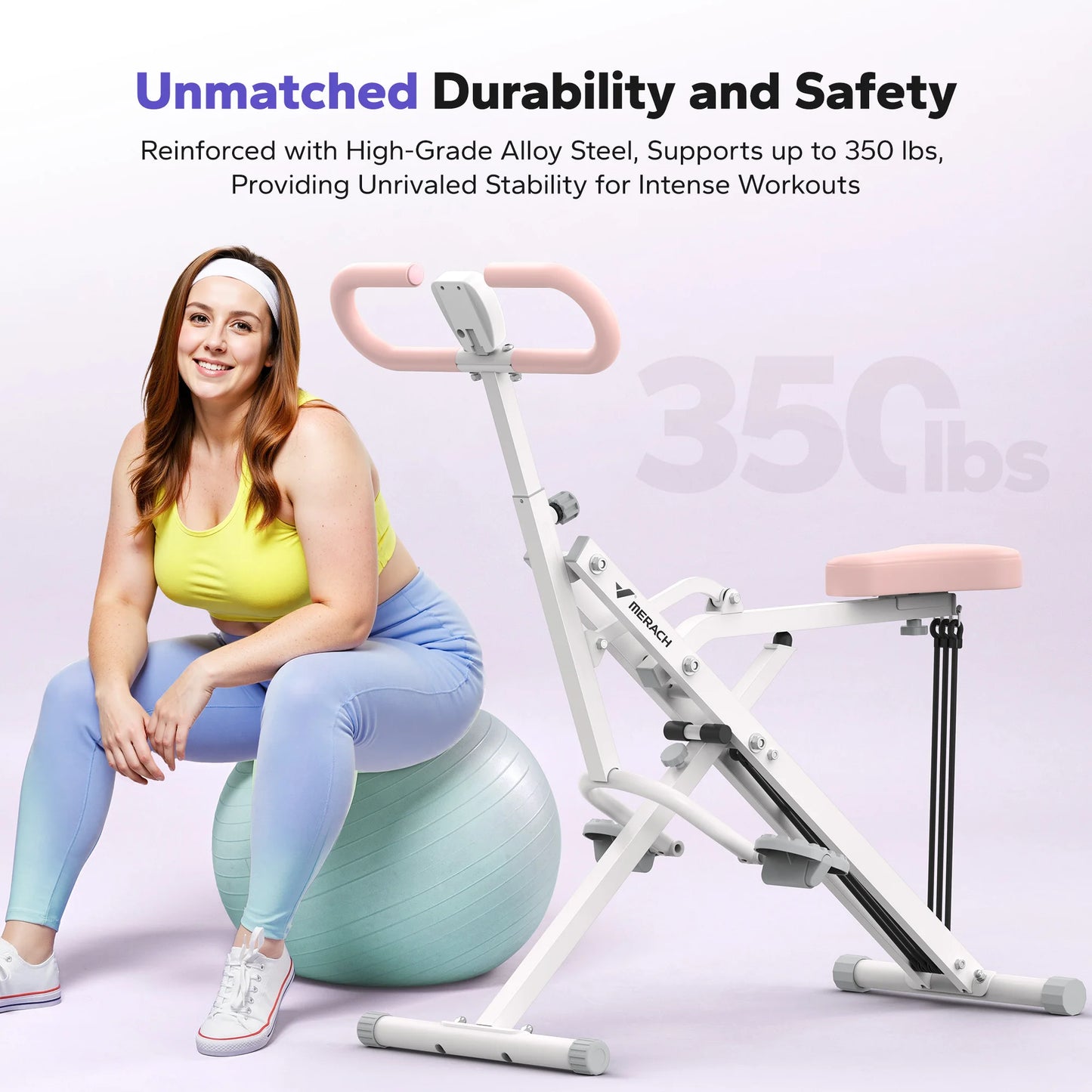MERACH 2in1 Foldable Squat and Rowing Machine for Home Fitness