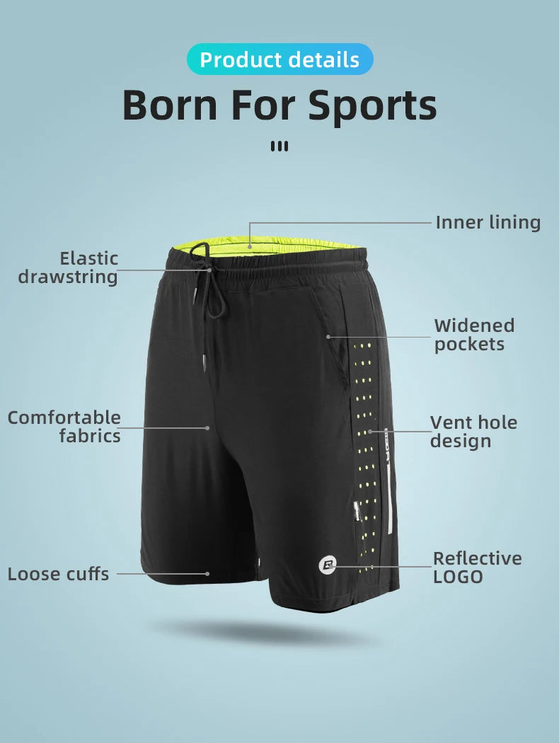 ROCKBROS Mens Bicycle Shorts Mountain MTB Quick Dry Breathable Pockets