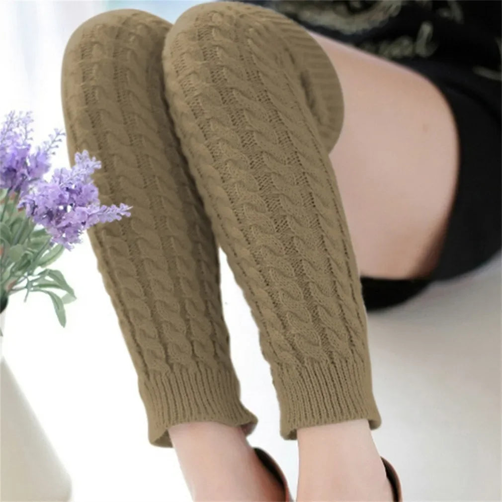 Toporchid Women Leg Warmers Knitted Acrylic Knee Pad Socks WinterThermalInsulated
