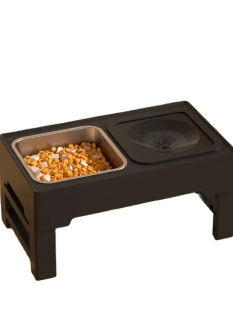 3 In 1 Pet Dog Stainless Steel Slow Feed Drinking Water Bowls Anti Knock Adjustable Height Cat Dog Bowl Large Pet Slow Food