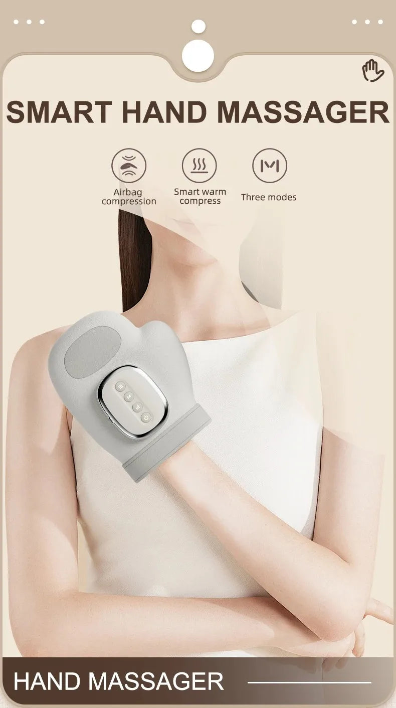 Hand Massager With Heat Airbag Compression For Carpal Tunnel Wrist
