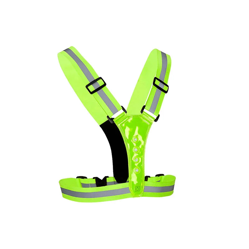 LED HighVisibility Reflective Safety Vest Nighttime Running Cycling Apparel Adjustable