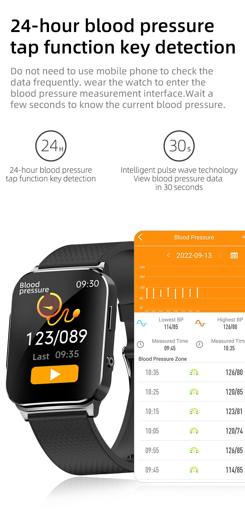 H Band ECG HRV Smart Watch With Heart Rate Monitor