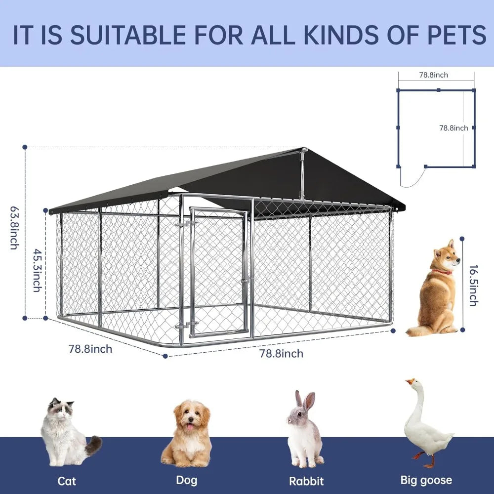Outdoor Dog Cage Kennel With Heavy Duty Mesh Fence