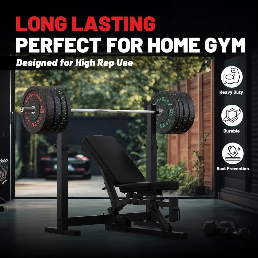 XMSJ Weight Plates Rubber Bumper Set For Barbell Training