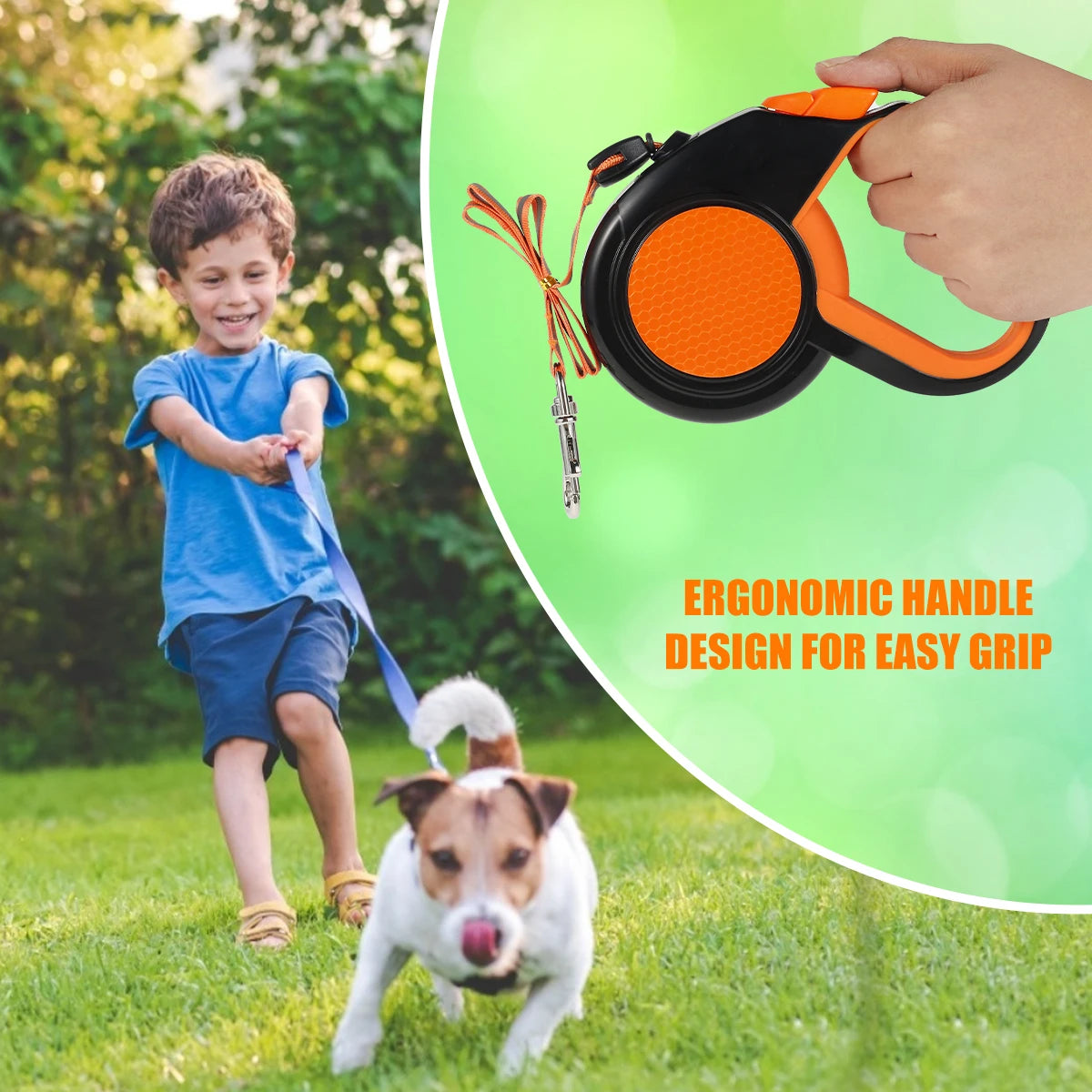Retractable Dog Leash Heavy Duty With Reflective Tape NonSlip Handle