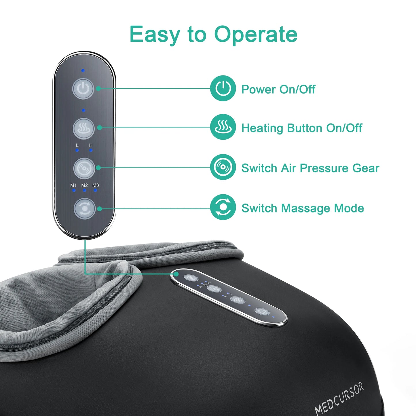 Medcursor Shiatsu Foot Massager Machine With Heat Roller For Pain Relief