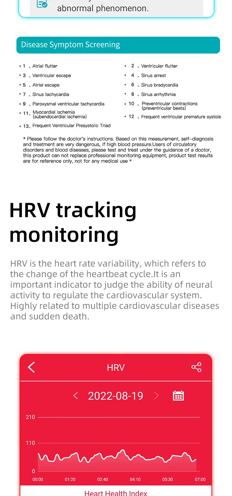 H Band ECG HRV Smart Watch With Heart Rate Monitor