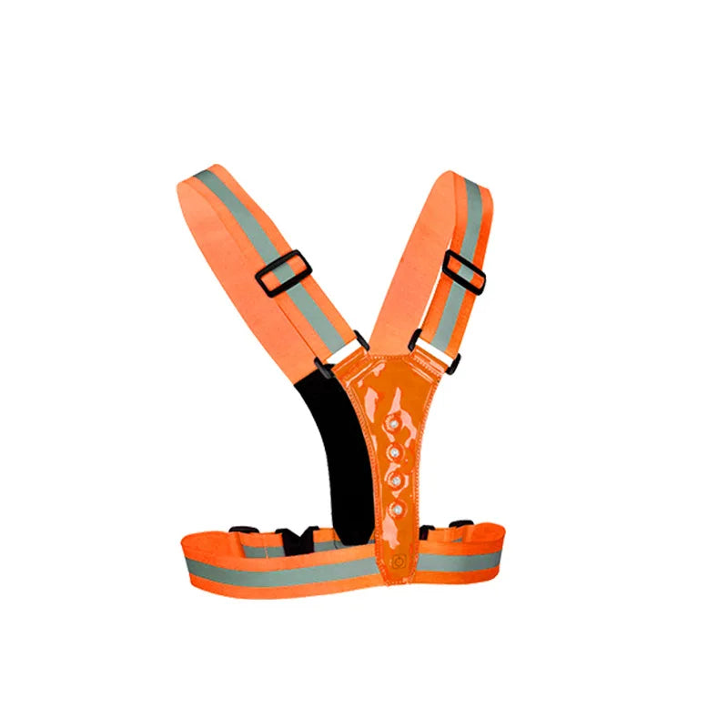 LED HighVisibility Reflective Safety Vest Nighttime Running Cycling Apparel Adjustable