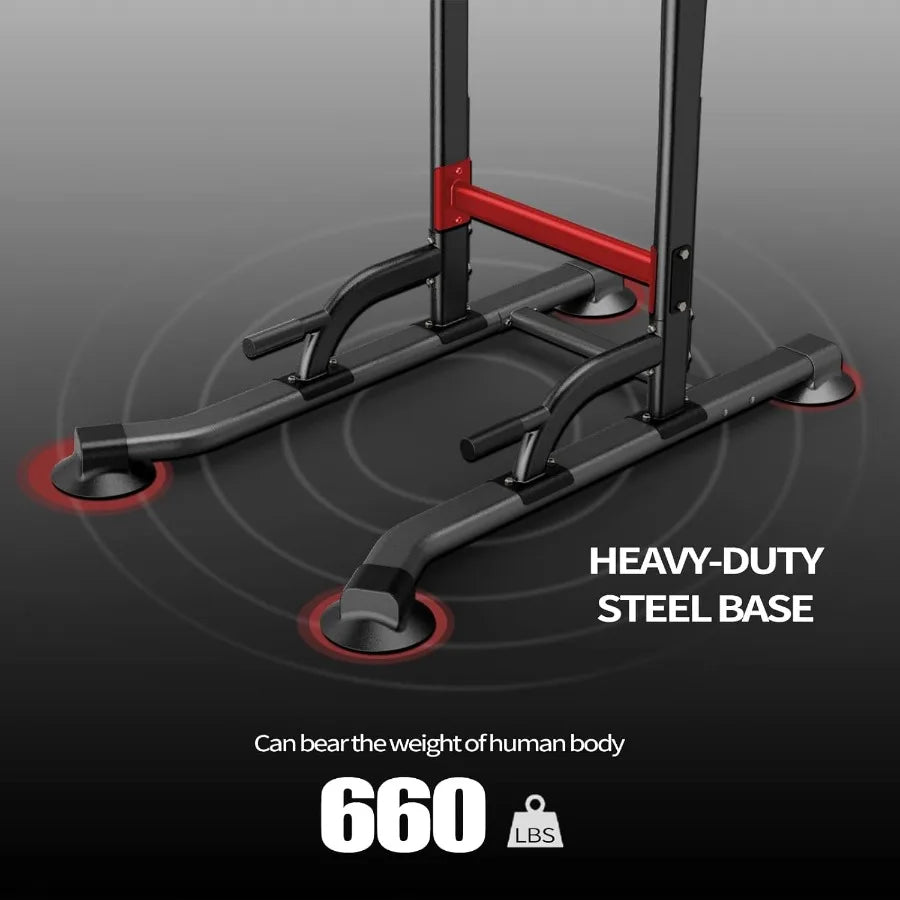 Power Tower Adjustable Height Pull Up and Dip Station