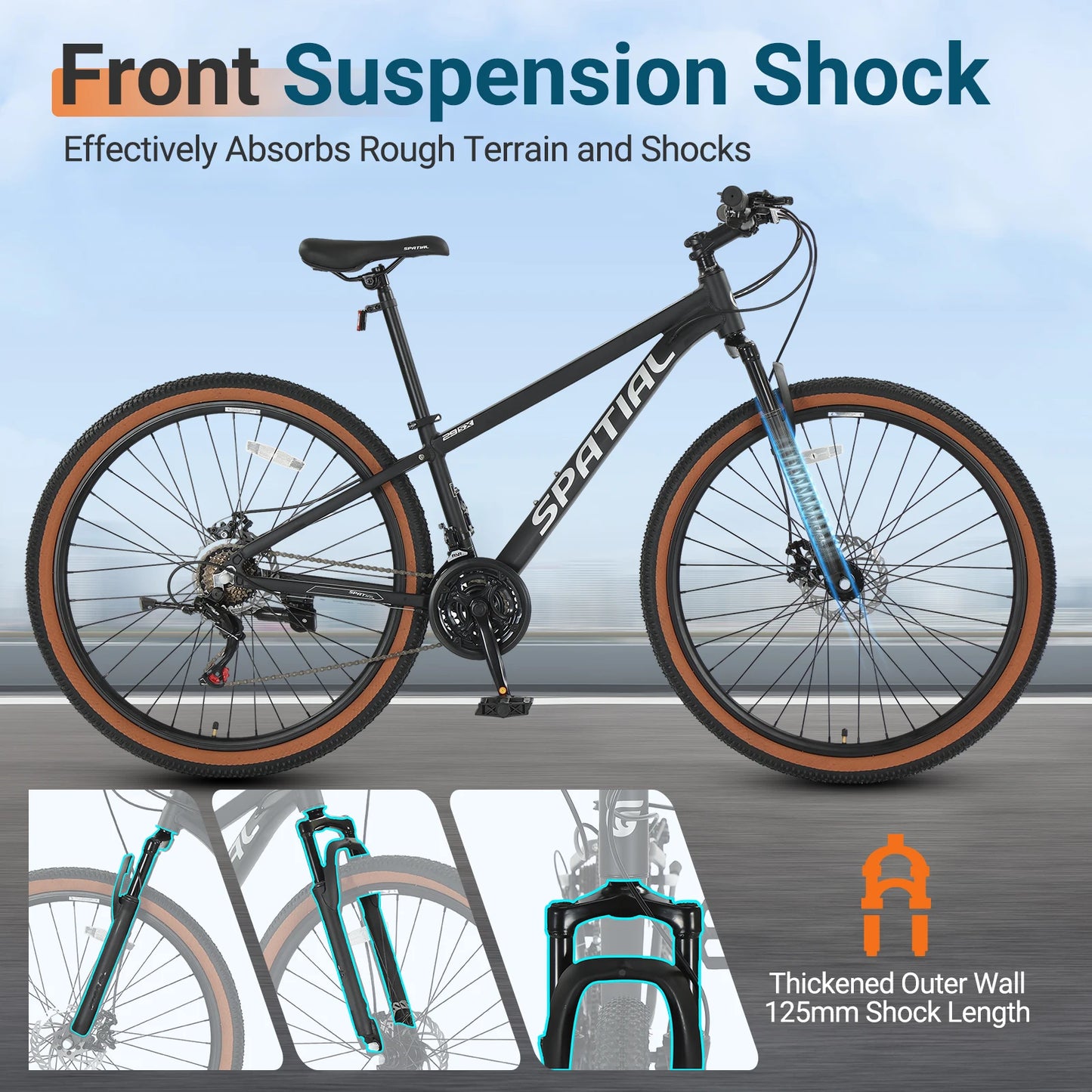 Spatial Mountain Bike Unisex 21 Speed HighPerformanceSeries AluminumAlloy DualDiscBrakes