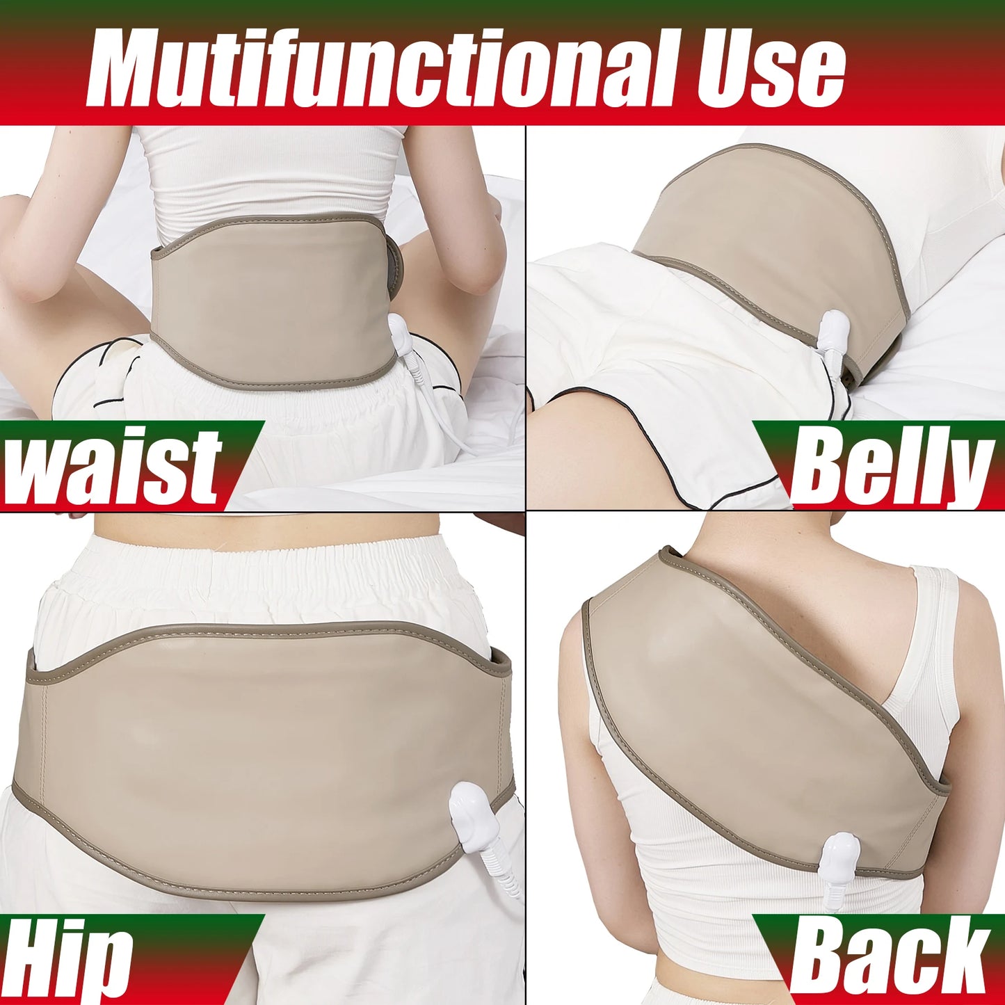 Natural Jades Tourmaline Infrared Heat Pad for Back Pain Relief