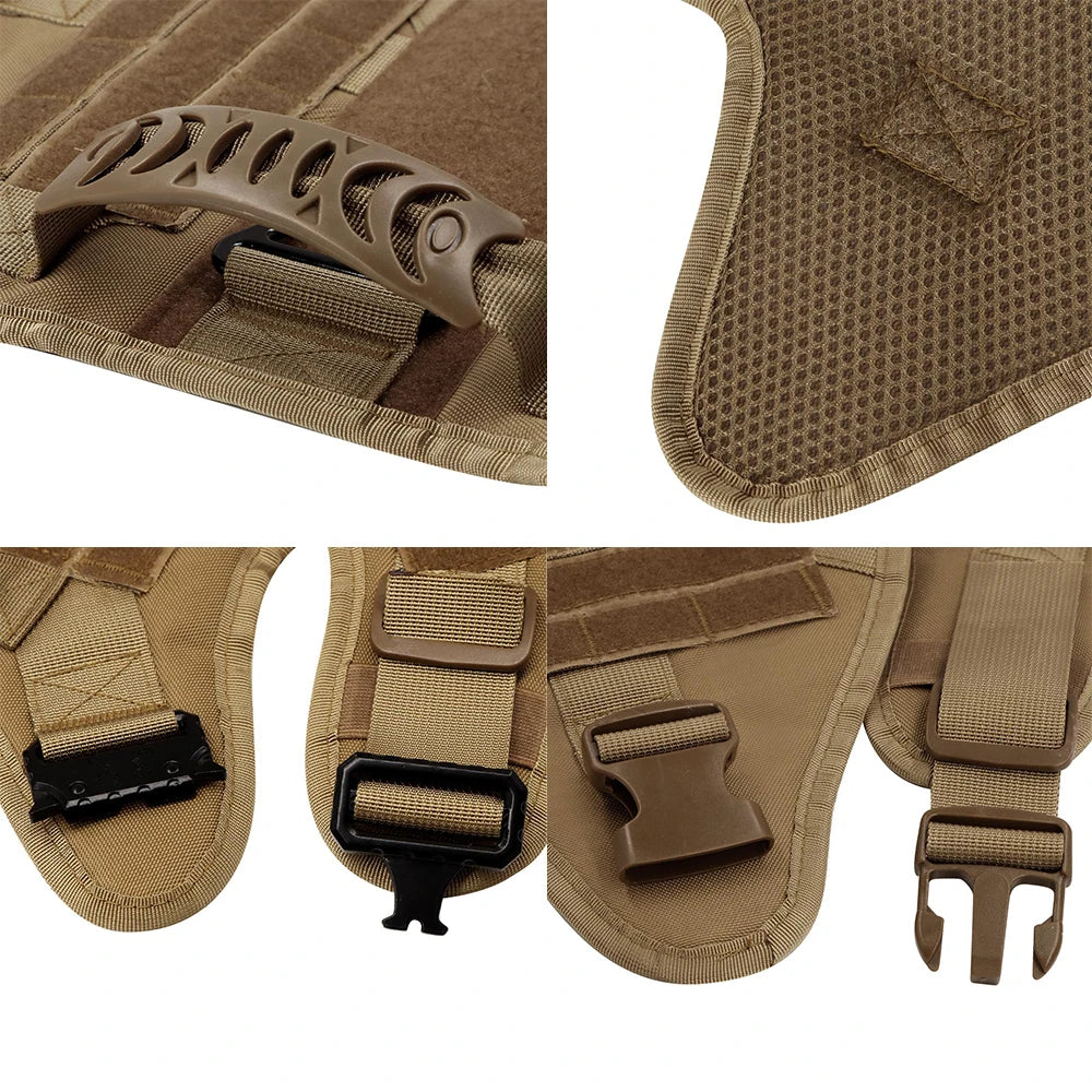 Tactical Padded Dog Harness With Molle Pouches And Quick Release