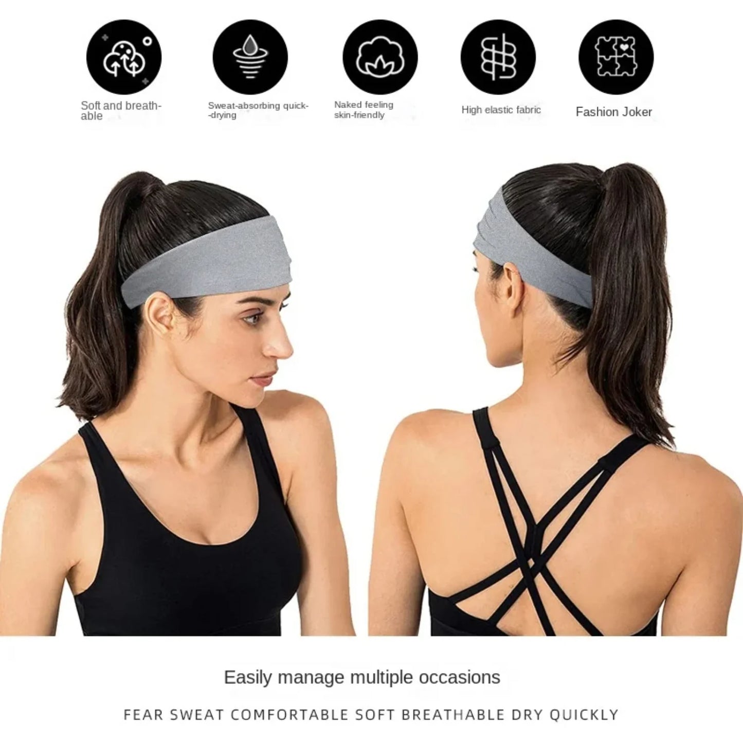 BambooFiberPerformance Athletic Sweatband For Men And Women Durable Headwear Performance