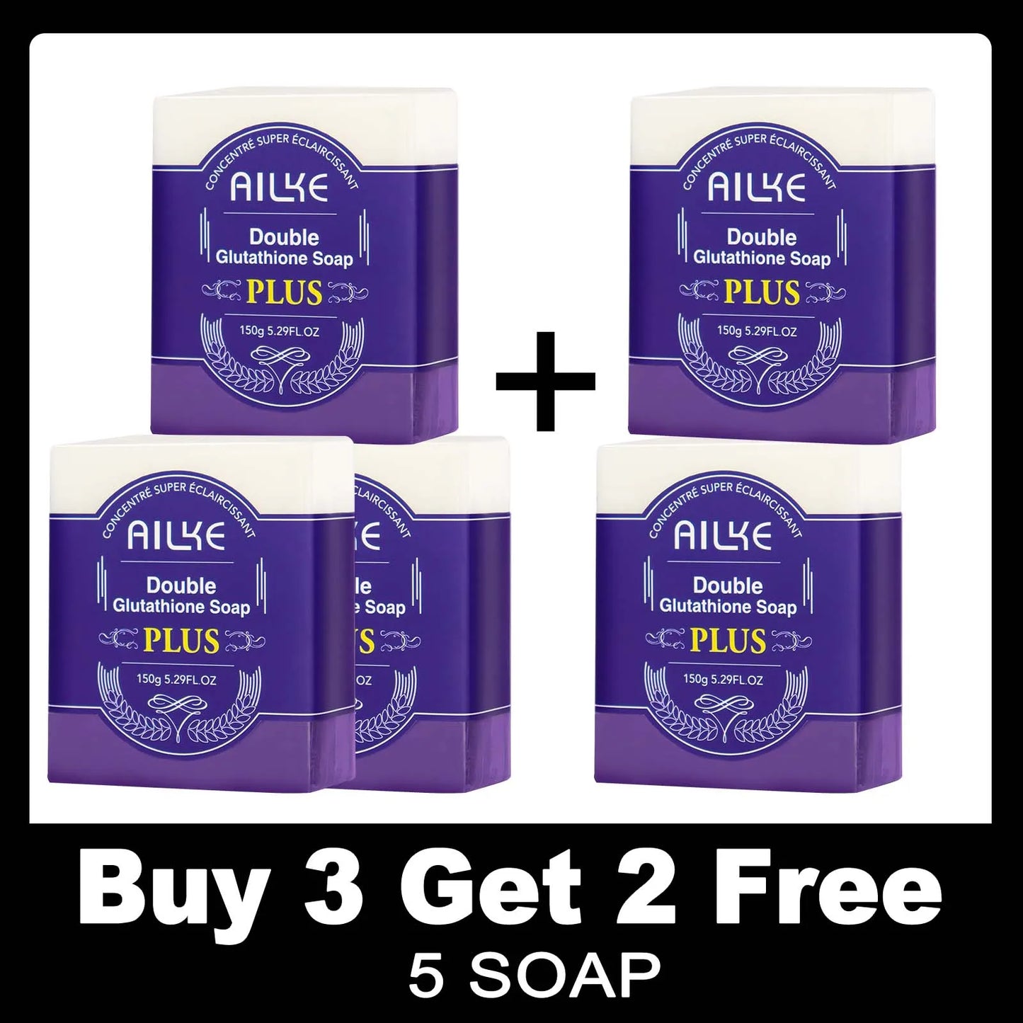 AILKE Double Glutathione Plus Whitening Soap Bar For Face