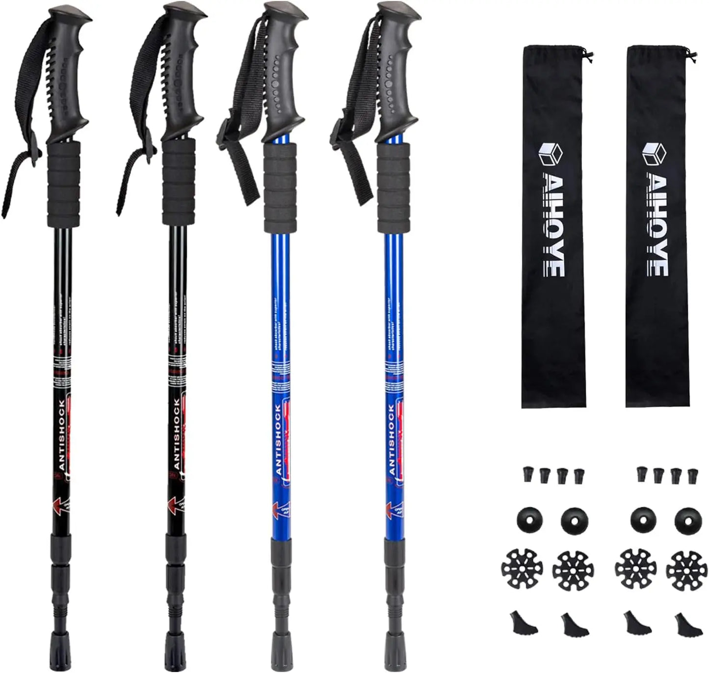 XMSJ Hiking Trekking Poles 2-Pack Adjustable Anti-Shock Walking Sticks